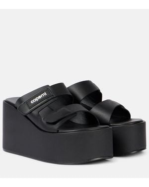 Coperni Plateausandalen Patch Aus Lederimitat - Schwarz