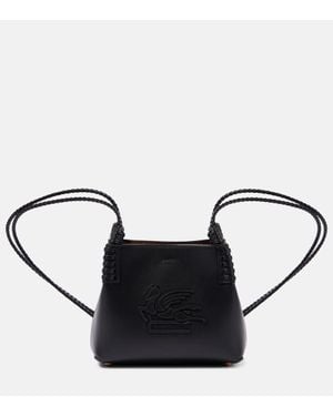 Etro Libra Pegaso Mini Leather Tote Bag - Black