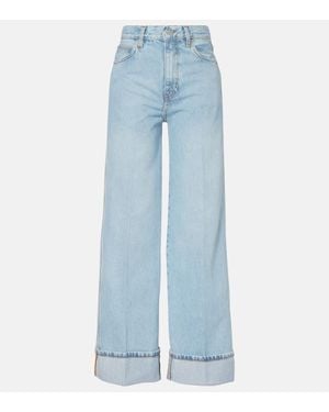 FRAME Jeans Anchos The Cuffed Wide De Tiro Alto - Azul