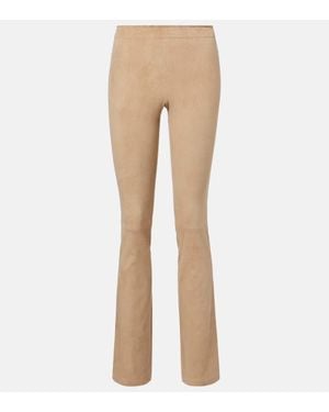 Stouls Jp Long Suede Flared Trousers - Natural