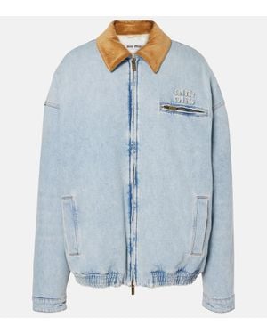 Miu Miu Wattierte Jacke Aus Denim - Blau
