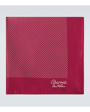 Charvet Printed Silk Handkerchief - Red