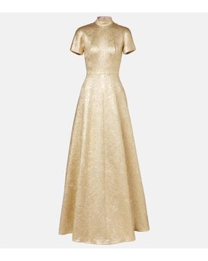 Emilia Wickstead Robe Longue Malinda Metallisee - Neutre