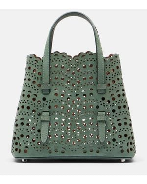 Alaïa Mina 20 Small Leather Tote Bag - Green