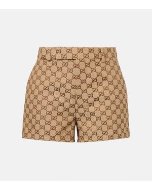 Gucci Gg Canvas Shorts - Natural