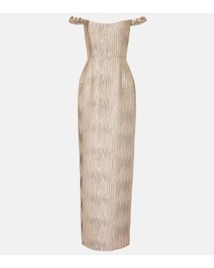 Markarian Off-Shoulder-Robe Yolanda Aus Brokat - Natur