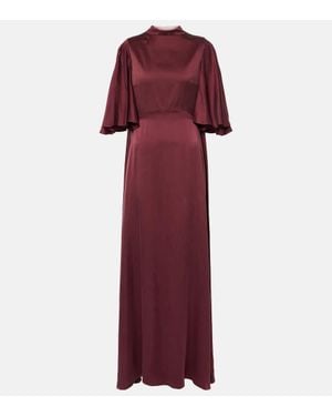 ROKSANDA Kalydria Caped Silk Gown - Purple