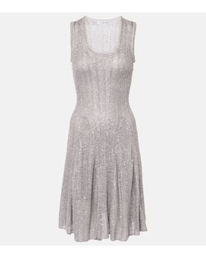 Alaïa Sequined Knitted Minidress - Grey