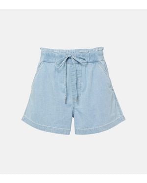 Veronica Beard Shorts Tijana De Chambray De Algodon - Azul