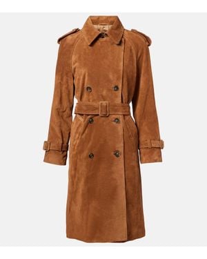 Nili Lotan Renea Suede Trench Coat - Brown
