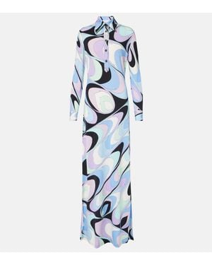 PUCCI Vivara Jersey Maxi Dress - Blue