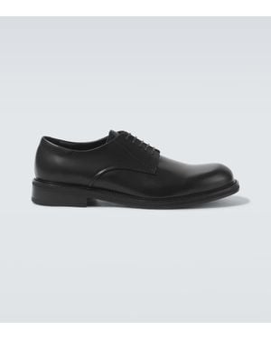 Canali Leather Derby Shoes - Black