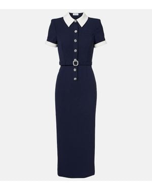 Self-Portrait Belted Midi Dress - Blue