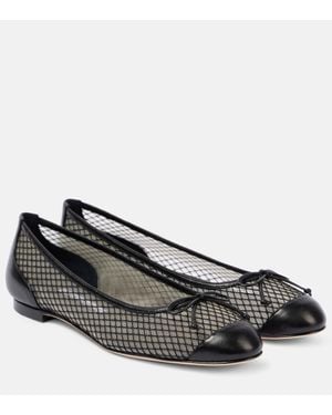 Manolo Blahnik Ballerinas Capbal Mit Leder - Schwarz