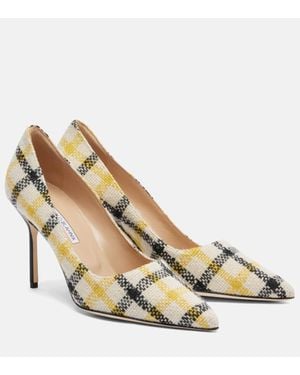 Manolo Blahnik Bb 90 Checked Pumps - Metallic
