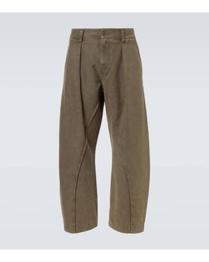 JW Anderson Weite Hose Twisted Seam Aus Baumwolle - Grün