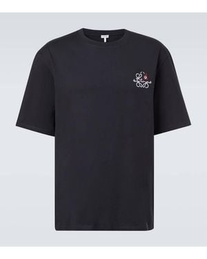 Loewe X Louis Wain Camiseta De Jersey De Algodon Con Anagrama - Negro