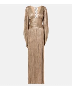 Maria Lucia Hohan Alana Pleated Silk Tulle Gown - Natural