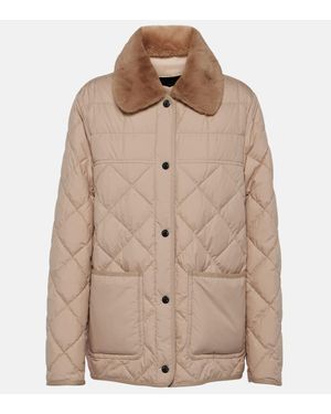 Moncler Piumino Cygne con shearling sintetico - Marrone
