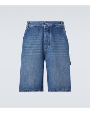 Bottega Veneta High-rise Denim Bermuda Shorts - Blue