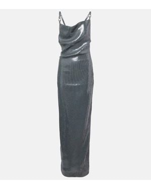 Coperni Robe Longue A Sequins - Bleu