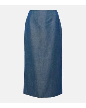 Gabriela Hearst Manuela Wool And Linen Maxi Skirt - Blue