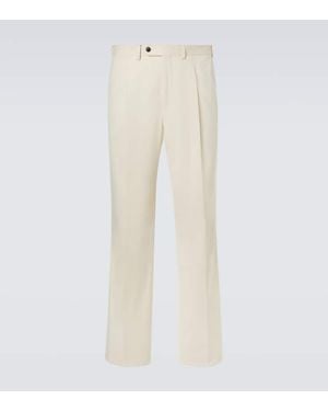 Saman Amel Pantalon Droit En Coton - Blanc
