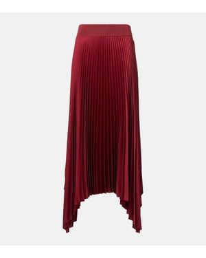 JOSEPH Ade Plisse Crepe Midi Skirt - Red