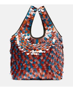 Dries Van Noten Tote Bag March Large Mit Leder - Rot