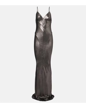 Rick Owens Metallic-Effect Jersey Gown