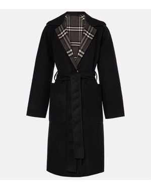 Burberry Mantel Aus Wolle - Schwarz