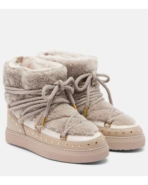 Inuikii Schneestiefel Curly Rock Aus Leder Mit Shearling - Natur