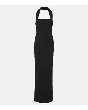 Solace London Ilona Halterneck Crepe Gown - Black
