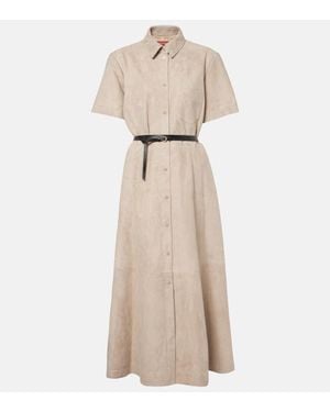 Altuzarra Kiera Suede Midi Dress - Natural