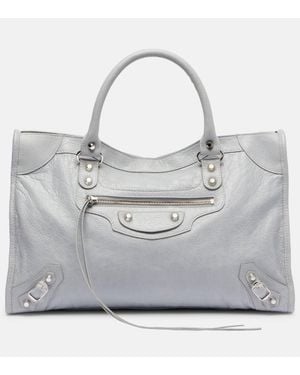 Balenciaga Tote Le City Medium Aus Leder - Grau