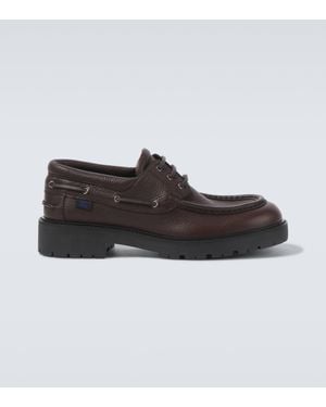 Burberry Leather Boat Shoes - Brown