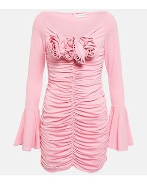 Magda Butrym Ruched Jersey Mini Dress - Pink