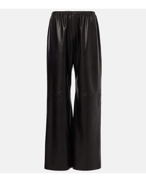 Nour Hammour Pantalon Olan En Cuir - Noir