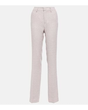 Alessandra Rich Gerade Mid-Rise-Hose - Grau
