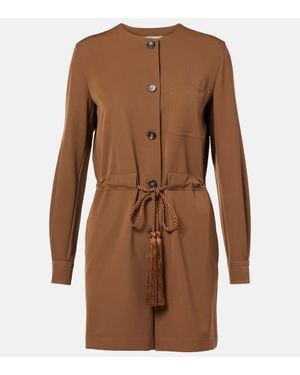 Max Mara Playsuit Maine Aus Woll-Gabardine - Braun