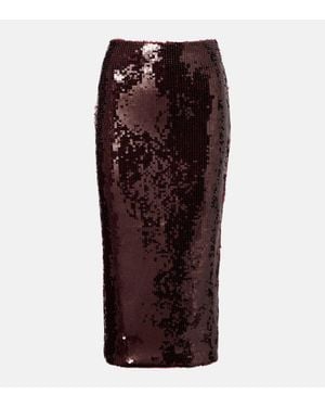 ROTATE BIRGER CHRISTENSEN Gonna A Tubino Georgia Con Paillettes - Marrone
