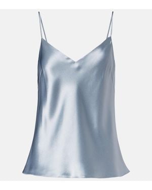 Galvan London Top Ischia Aus Satin - Blau