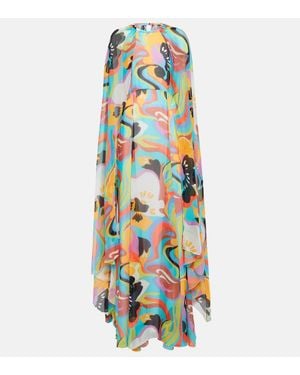 Etro Bedruckte Robe Aus Seide - Weiß