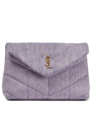 Saint Laurent Clutch vaquero Loulou Puffer - Morado