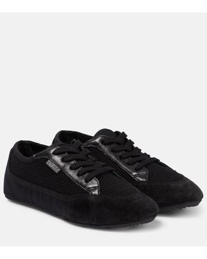 The Row Owen City Leather-Trimmed Trainers - Black
