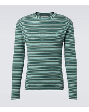 ERL T-Shirt Raye En Coton - Vert