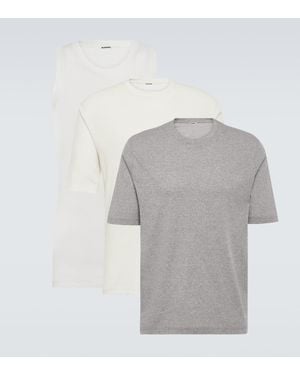 Jil Sander Set Aus Top Und Zwei T-Shirts Aus Baumwolle - Grau