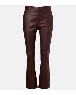 Brunello Cucinelli Leather Trousers - Purple