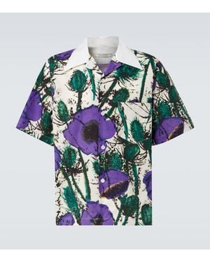 Wales Bonner Highlife Floral Cotton Bowling Shirt - Blue