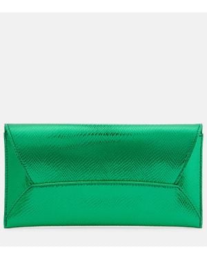 Aquazzura Clutch Envelope Small Aus Metallic-Leder - Grün
